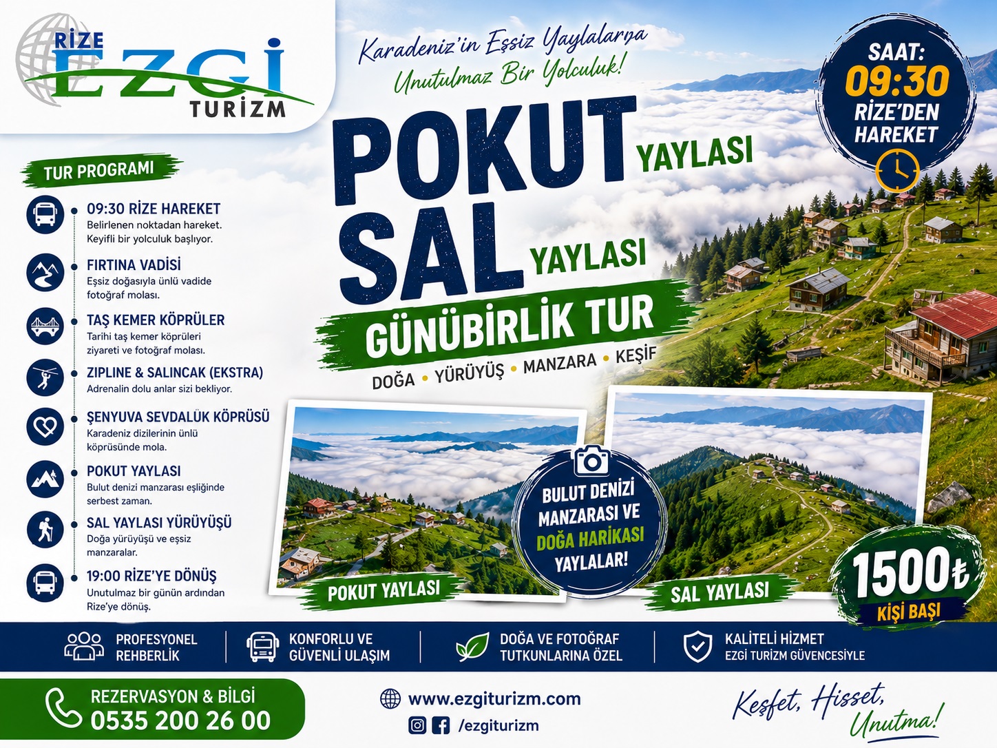 Pokut Yaylası Sal Yaylası Zilkale Günübirlik Tur