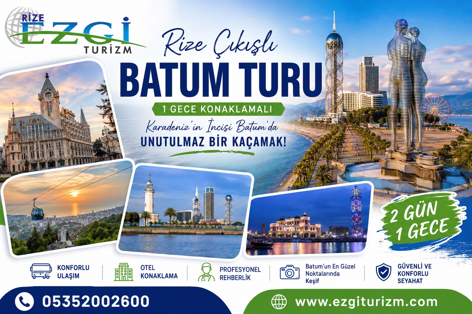 Konaklamalı Batum Turu  Rize Hopa Çıkışlı| Ezgi Turizm